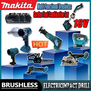 New Sale Makita Brushless Grinder Butter Gun Chainsaw Inflator Combination Silicone Gun Cutting Machine Set for 18v Battery