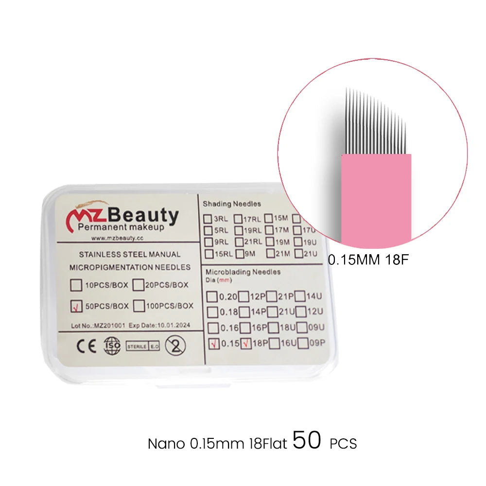 Disposable Eyelash Brushes Kits Microblading Needles Dia 0.15MM Micro Tebori Blades Tattoo Eyebrow Supplies Makeup Applicators