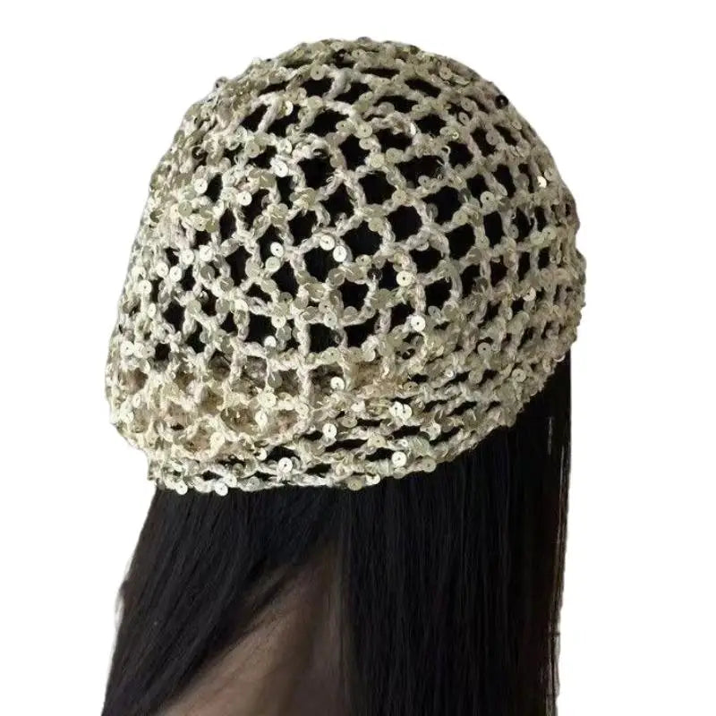 Hot Sale Ins Style Sequined Hollow Pullover Hats Women Summer And Autumn Travel Photo Atmosphere Versatile Casual Y2K Beanies