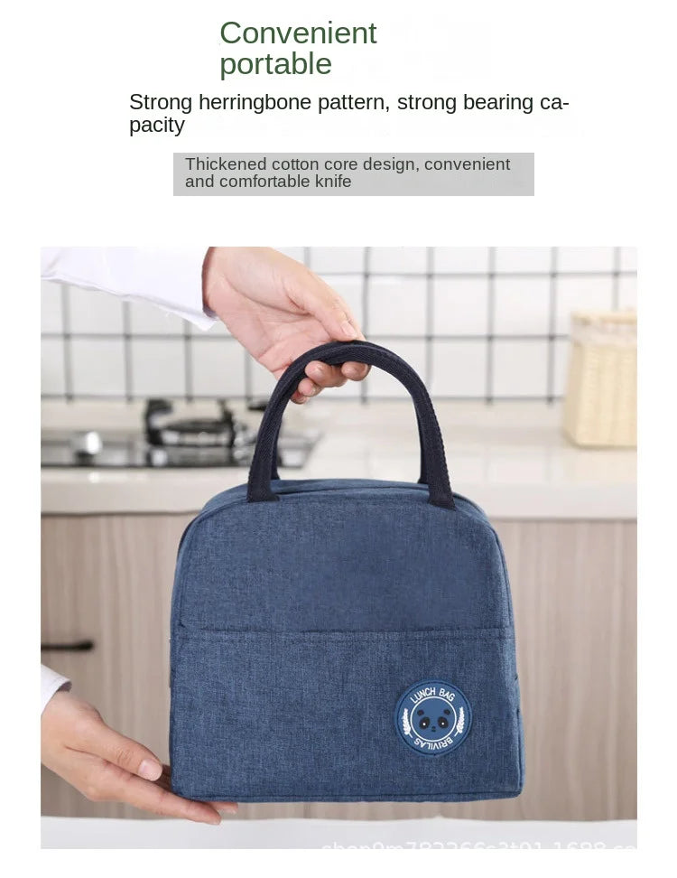 Portable Oxford Lunch Bags Fresh Cooler Pouch For Office Students Convenient Lunch Box Food Container Bag