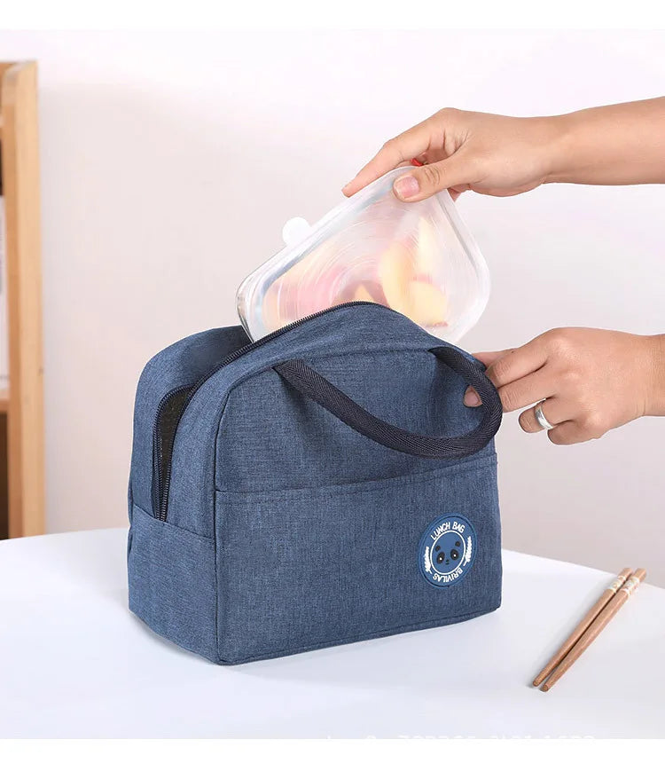 Portable Oxford Lunch Bags Fresh Cooler Pouch For Office Students Convenient Lunch Box Food Container Bag
