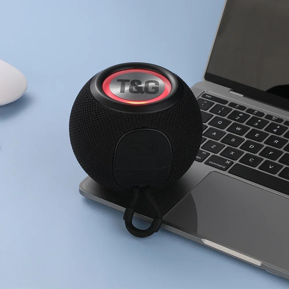 T&G TG337 Bluetooth Speaker Portable TWS Wireless Mini Bass Boombox LED Loudspeaker IPX7 Outdoor Music Player Support BT AUX FM