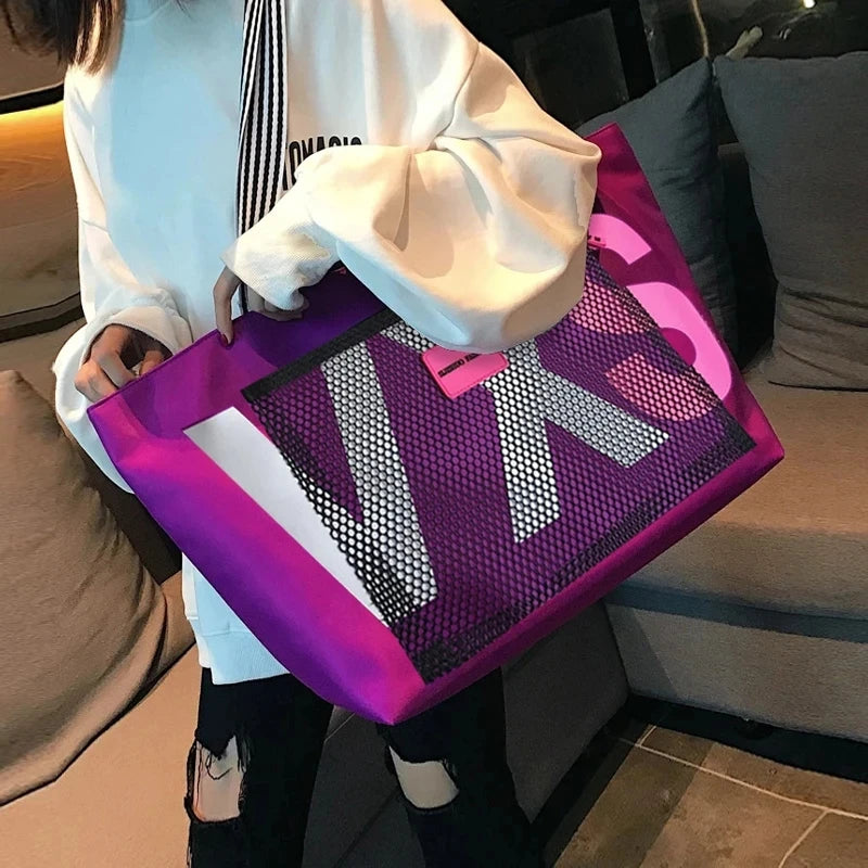 aliwood 2022 New Arrivals Letter Women Shoulder Bags Trendy Waterproof Tote Beach Bag Large Capacity Female Travel Shopping bags