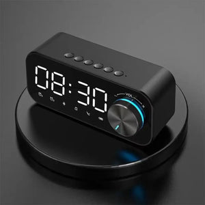 High Volume Bluetooth Speaker Portable Design Clock Function LED Alarm Clock Wireless Connectivity Super Bass