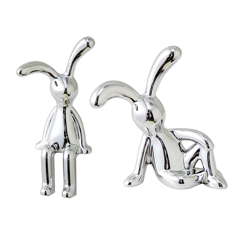 Rabbit Crafts Simple Classical Style Home Desk Decoration Interior Center Console Decor DIY Art Figurines Ornaments