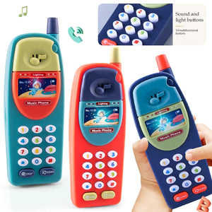 Play Phone Toys for Kids, Fun Music Simulation Phone Lighting Learning Cellphone Toy 4 Color could be Chosen Excluding Batteries