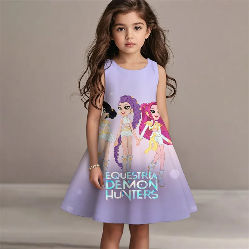 Demon Hunters Summer Kpop Dress Girls Kids Fashion Casual Beach Sleepwear