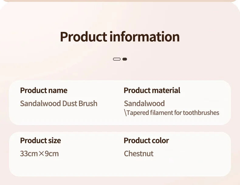 Sandalwood Handle Soft Bristles Dust Brush Anti Static Sweeping Brush For Bed Sofa Pet Hair Removal Gentle Home Cleaning Tool