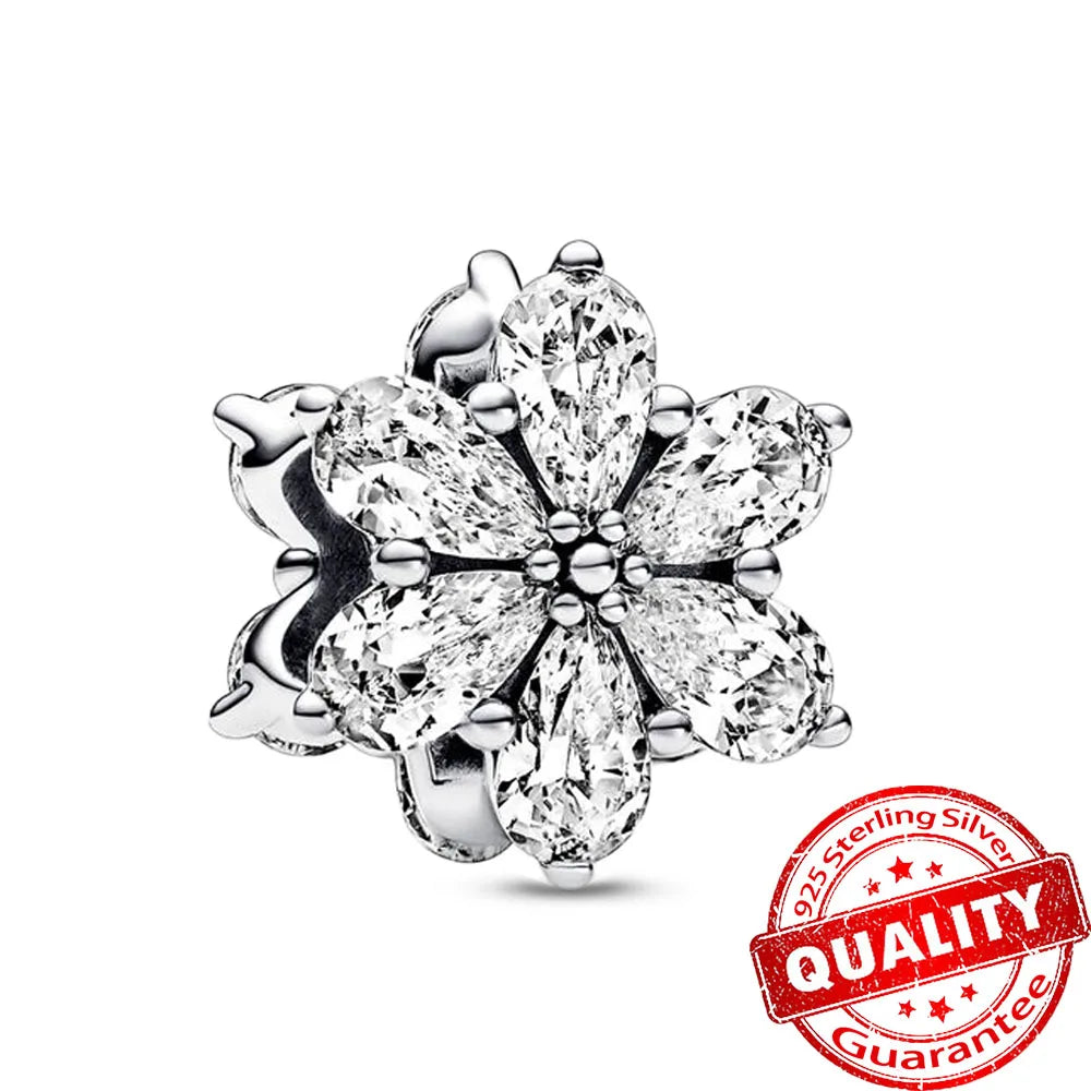 Hot Sale New Arrivals 925 Sterling Silver Snowflake Bell Christmas Series Dangle Charm Fit Original Bracelet Kids Jewelry Gift