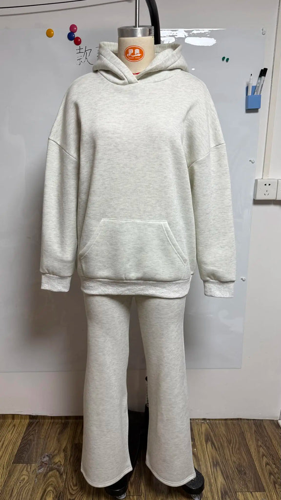 Fashion Loungewear  Women's Grey Sequin Angel Wings Crop Hoodie Top and Sweatpants  Fashion Casual