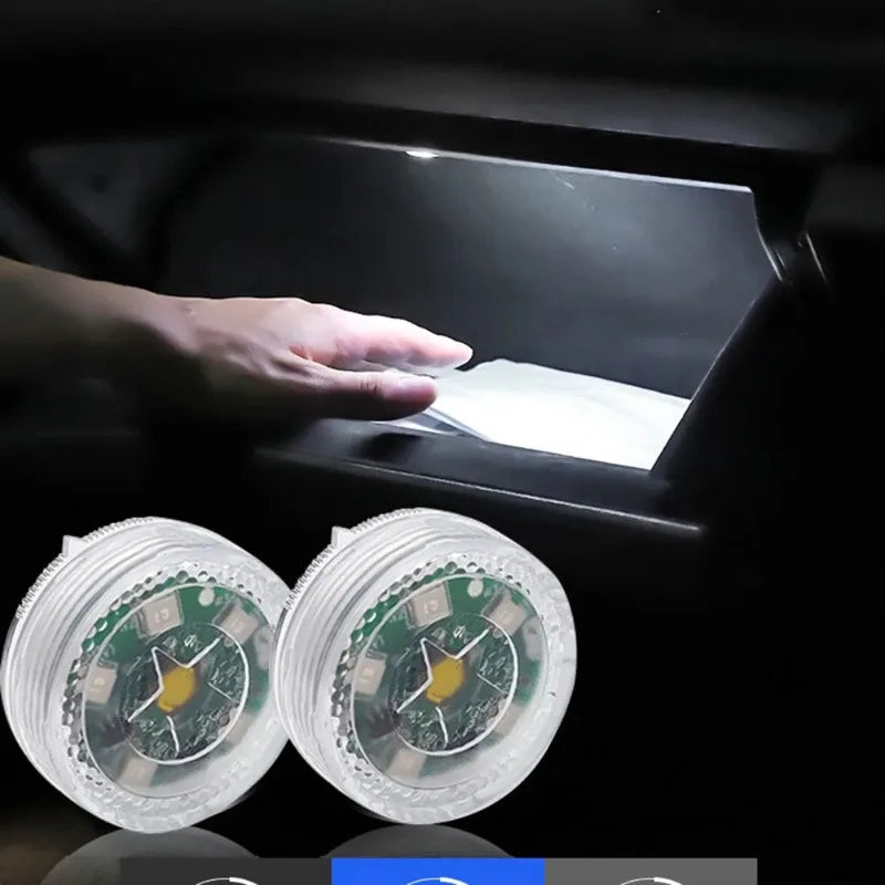1x Car Mini- Interior Touch- Switch Light- 5LED Small- Sensor Roof Reading Bulb Ceiling Lamp Interior- Wireless Battery Light