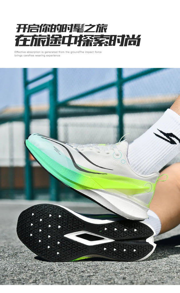 Sports Men Running Shoes Carbon Board Speciality Marathon Breathable Lightweight Women's Comfortable Athletic Nonskid Sneakers