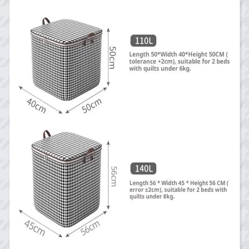 Hot Sale 220L Big Size Clothes Storage Box With Cover Large Laundry Basket Organizer Bag For Baby Foldable