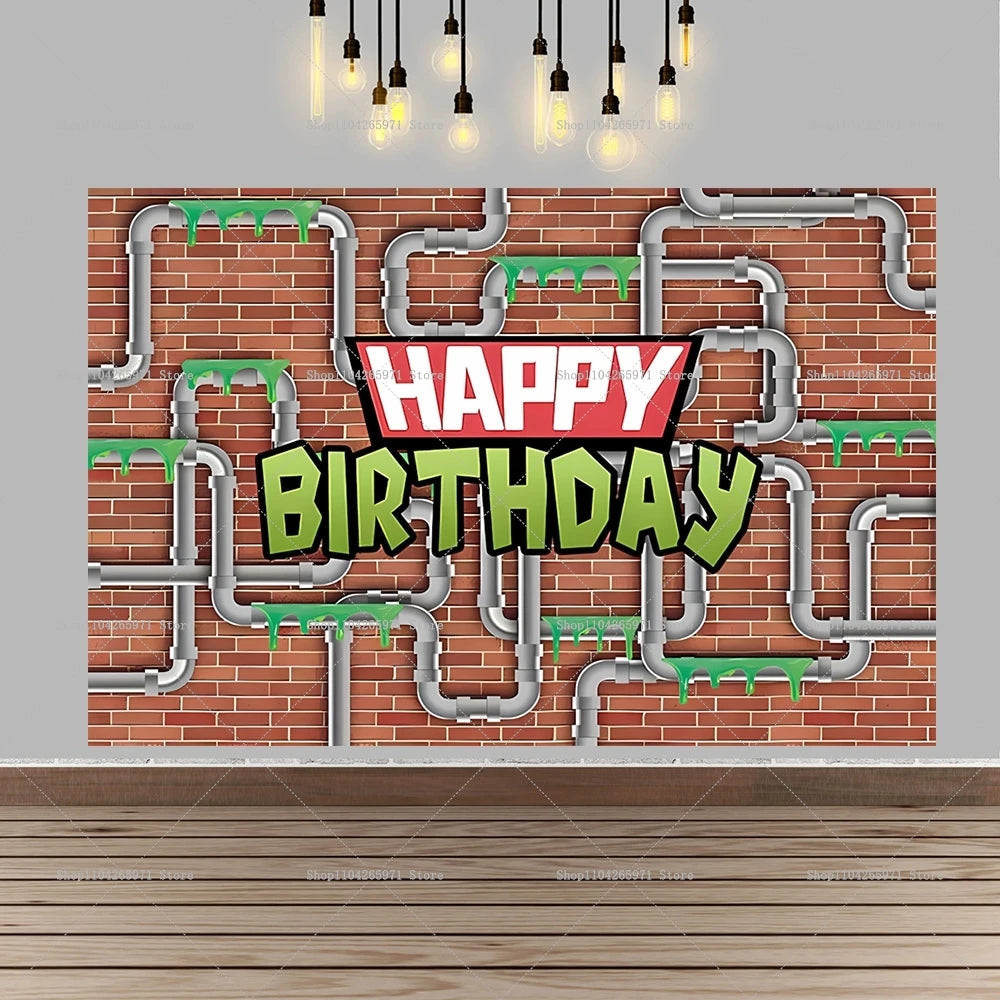 Teenage Mutant Ninja Turtles Happy Birthday Backdrop Banner Cartoon Theme Kids Boys Party Photo Background Decor Supplies
