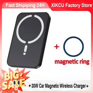 30W Magnetic Wireless Car Chargers for iphone 17 16 15 14 13 12 Pro Max Car Charger Fast Charging Air Vent Clip Phone Car Holder