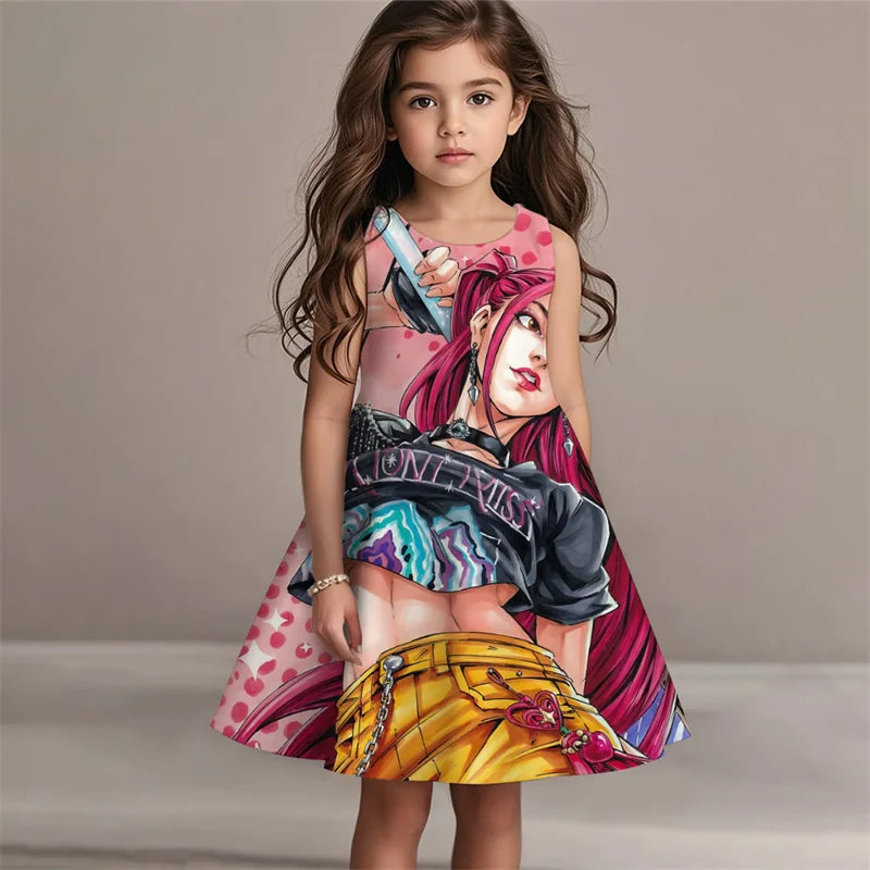 Demon Hunters Summer Kpop Dress Girls Kids Fashion Casual Beach Sleepwear