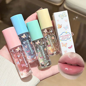 Translucent Crystal Shiny Lip Gloss Oil Moisturizing Lip Oil Relieve Dryness Exfoliating Plumping Gloss Lip Oil Lipstick Topcoat