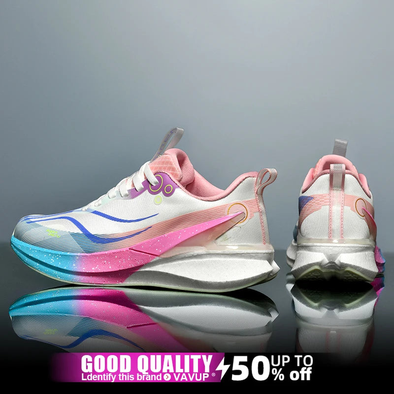 Sports Men Running Shoes Carbon Board Speciality Marathon Breathable Lightweight Women's Comfortable Athletic Nonskid Sneakers