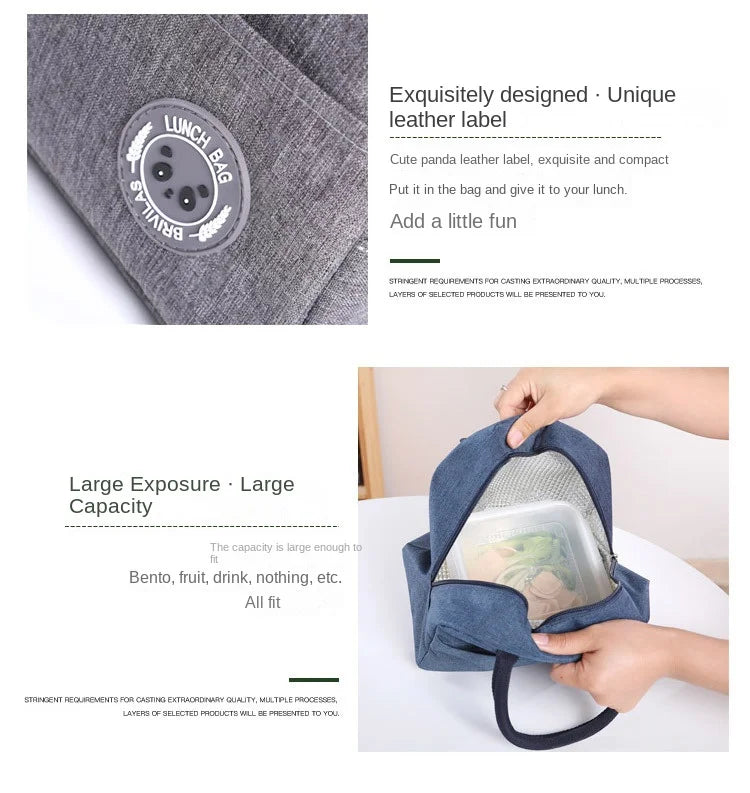 Portable Oxford Lunch Bags Fresh Cooler Pouch For Office Students Convenient Lunch Box Food Container Bag