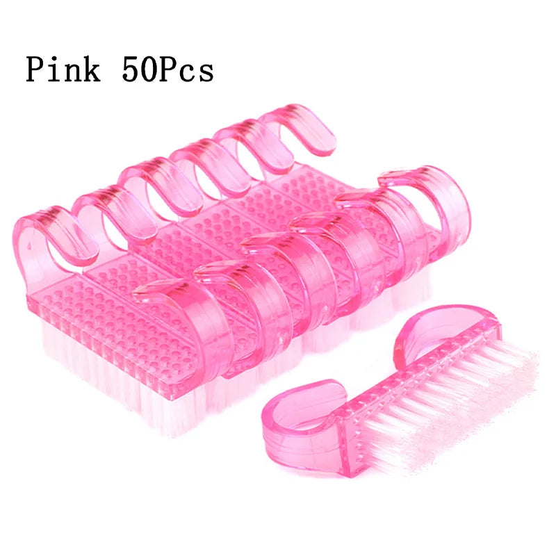 20Pcs/50Pcs Cleaning Brushes For Nail Manicure Small Plastic Brushes Dead Skin Remover Powder Remover Cleaner  Pedicure Tools