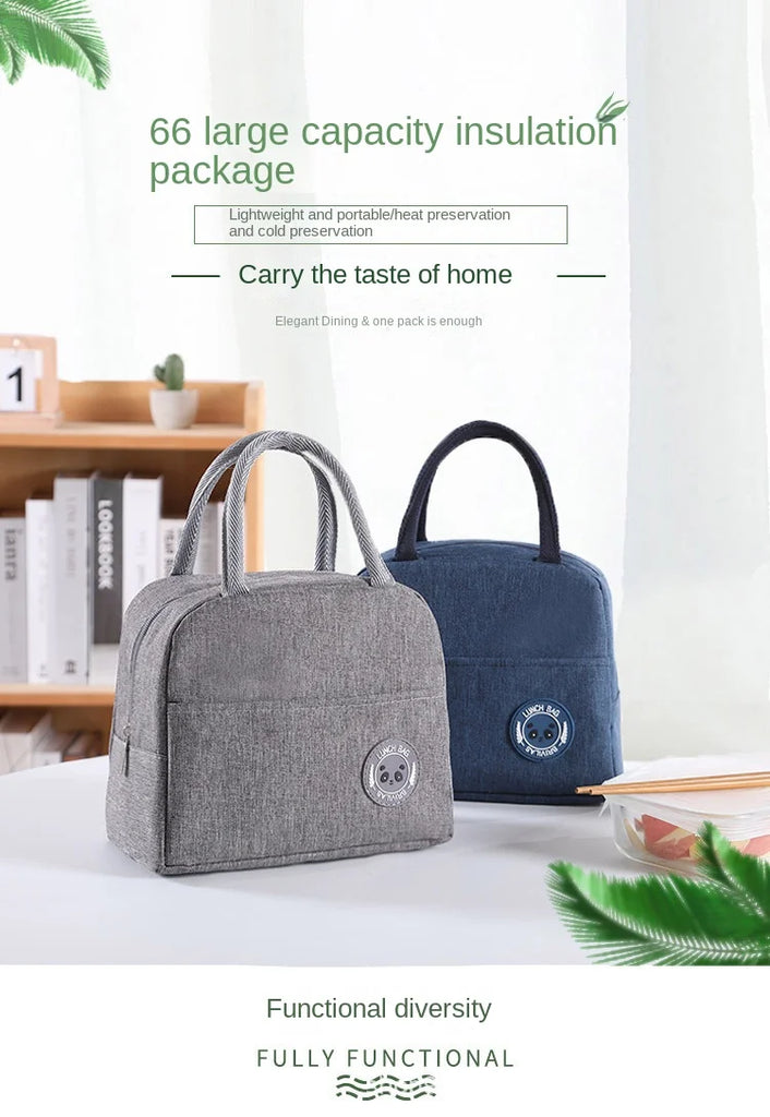 Portable Oxford Lunch Bags Fresh Cooler Pouch For Office Students Convenient Lunch Box Food Container Bag