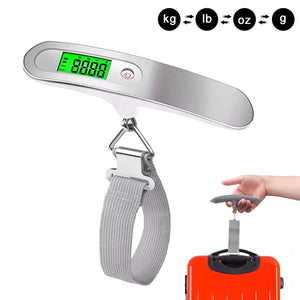Scale Electronic Backlight Scale Spring Balance Luggage Scale Steelyard Suitcase Travel Hanging Steelyard Hook Scale 50kg/110lb