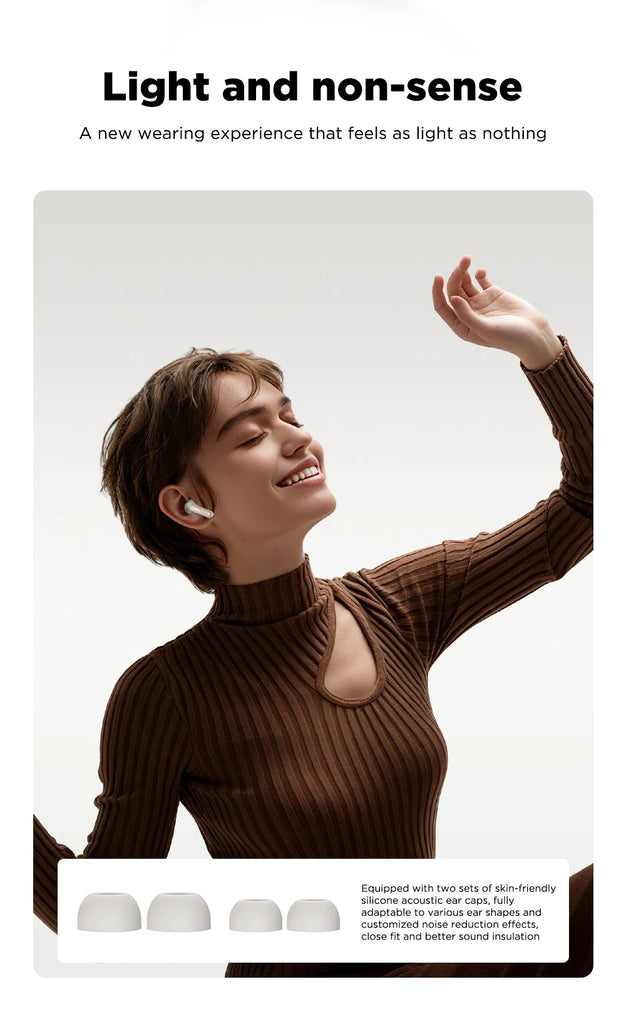 MINISO MS106 Bluetooth Earphones  AI Translator Earbuds TWS Ear Clip Sports Earphones Noise Reduction Wireless Headphones