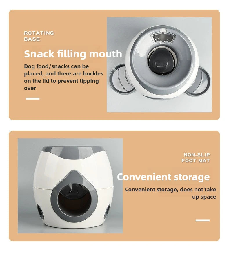 2 in 1 Dog Pet Interactive Toy Tennis Ball Launcher Automatic Throwing Training Reward Machine Fun Feeding Machine Pet Supplies