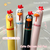 4 Pcs Cute Pet Series Fun Gel Pen 0.5mm Cute Animals Quick-Dry Pen Baby Chicken and Penguin Minimalist Style Black Pen