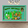 Teenage Mutant Ninja Turtles Happy Birthday Backdrop Banner Cartoon Theme Kids Boys Party Photo Background Decor Supplies