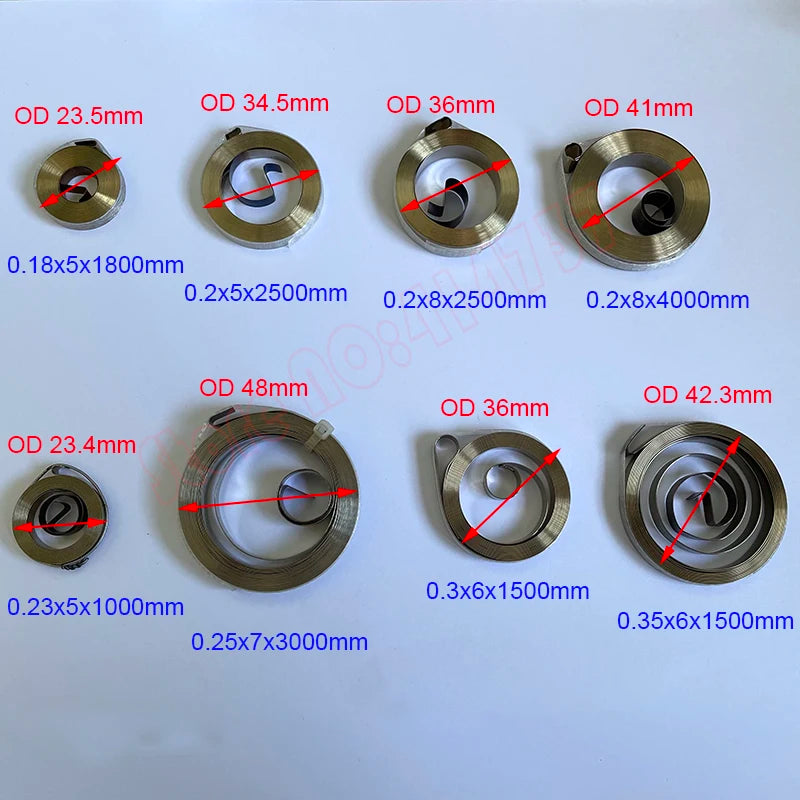 0.1--0.3mm Thickness Stainless Steel Flat Wire Coil Spring Constant Force Springs Electronic return spring