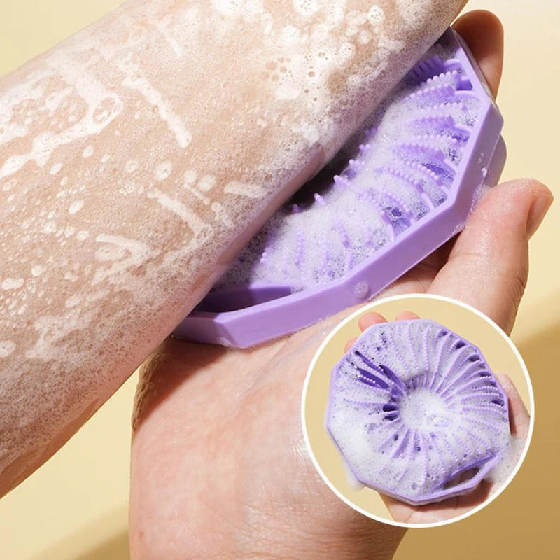 1pc Soft Silicone Exfoliating Brush Cleanser Manual Body Cleansing Scrubber Shower Gentle Massage Brushes Bathroom Accessorie