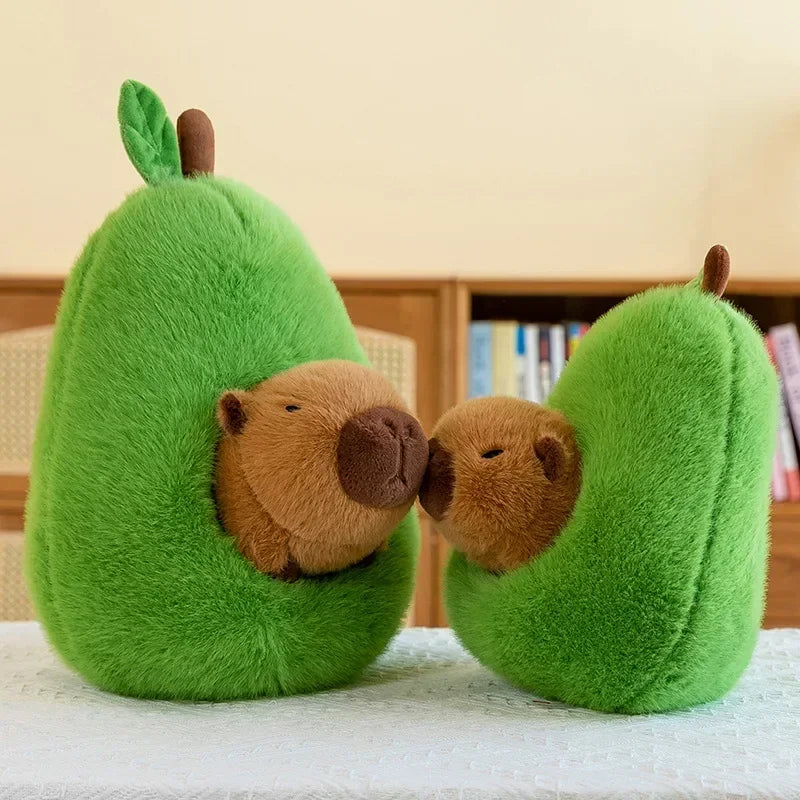 35cm @@Hut Plush Capibala Doll Soft Animal Avocado Mouse Plush Toys Avocado Doll Children's and Girls' Gift Capybara Pillow