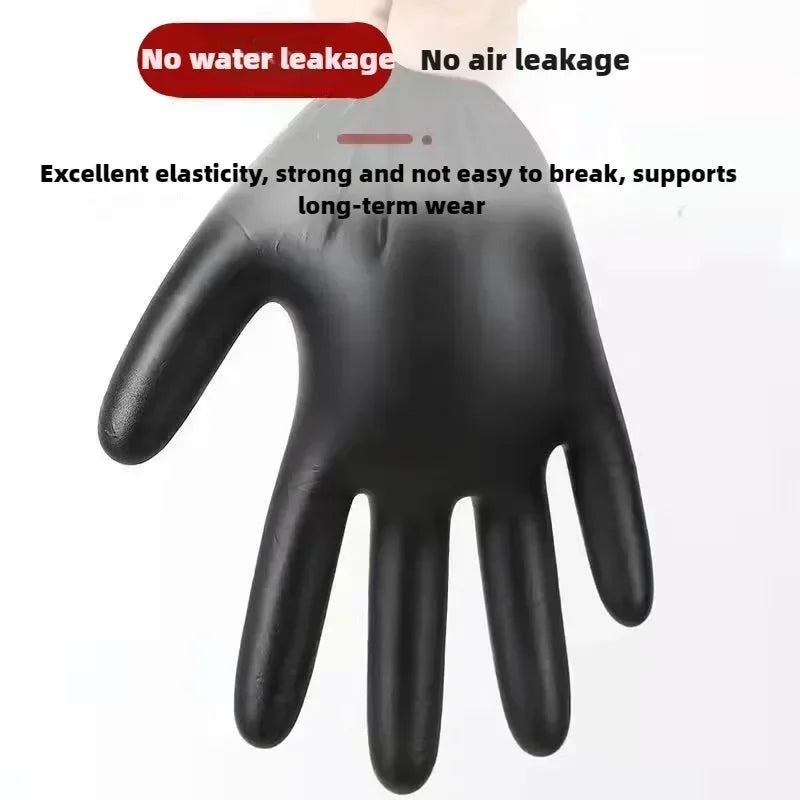 Disposable Latex Gloves Black Waterproof Non-Medical for Kitchen, Cleaning, Dishwashing, Cooking, Automotive, Craft Use