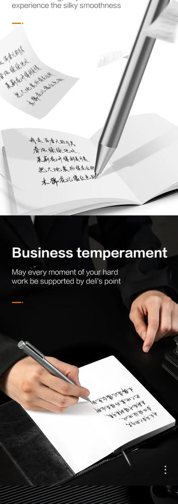 DELI Premium Metallic Signature Pens 0.5mm Gold Silver Gel Ink Smooth Writing Pens for Signing Certificates Awards Menus