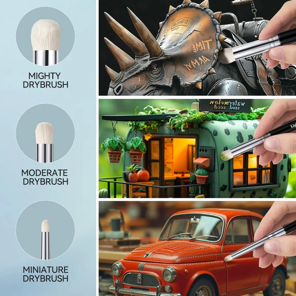 3/6/10/16Pcs Fine Micro Detail Paint Brushes Wood Handle Drybrush for Miniature Art DND  Acrylic Watercolor Painting Hobby Kits