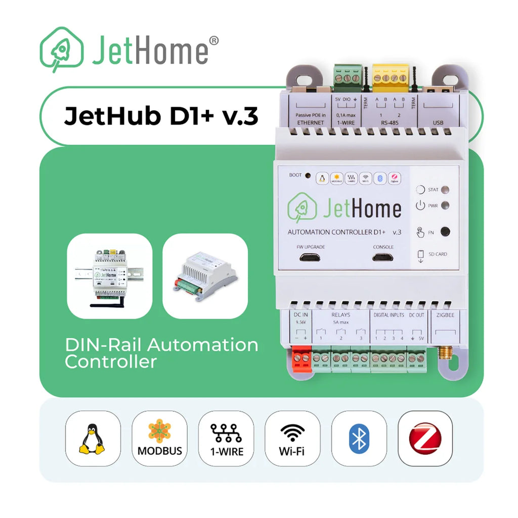 2026 Hot Sale JetHome D1+ V.3  JetHub upgraded version energy-saving home automation central control module DIN rail smart home