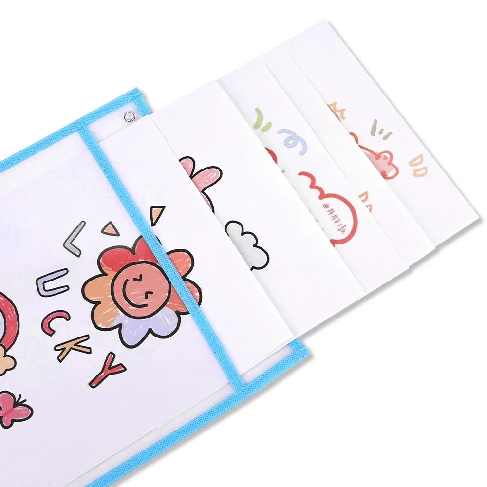 Dry Erase Pockets Reusable File Holder Transparent A4 Folders Kids Teaching Drawing Board Stationary Files Card Storage Supplies