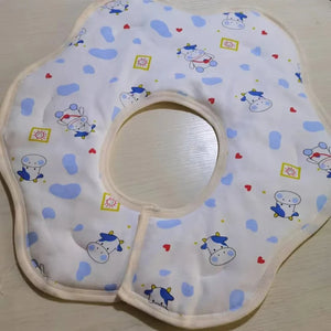 Cute Pure Cotton ABDL Adult Baby Bib Thickened Round Petal Cartoon Pattern Soft Feeding Bibs Saliva Towel Burp Cloth Cosplay