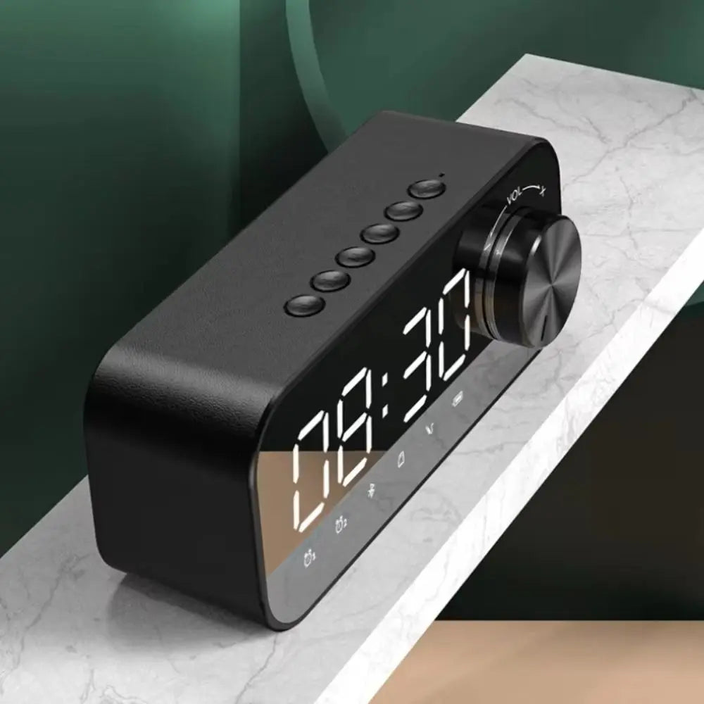 High Volume Bluetooth Speaker Portable Design Clock Function LED Alarm Clock Wireless Connectivity Super Bass