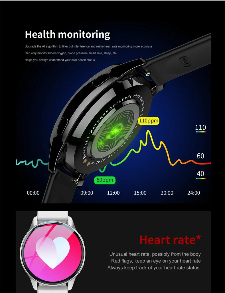 XIAOMI NEW Wireless Charging Smart watch for Men and Women, Bluetooth Call, Fitness Bracelet, Custom Face, Box Included, New, 20