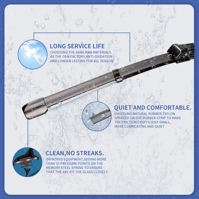 Wiper Blades Set Kit For Audi Q2 SQ2 2016 - 2025 Front Rear Windshield Brushes Windscreen Window Accessories 2017 2018 2019 2020