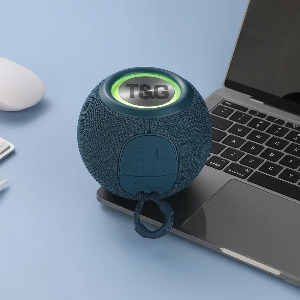 T&G TG337 Bluetooth Speaker Portable TWS Wireless Mini Bass Boombox LED Loudspeaker IPX7 Outdoor Music Player Support BT AUX FM