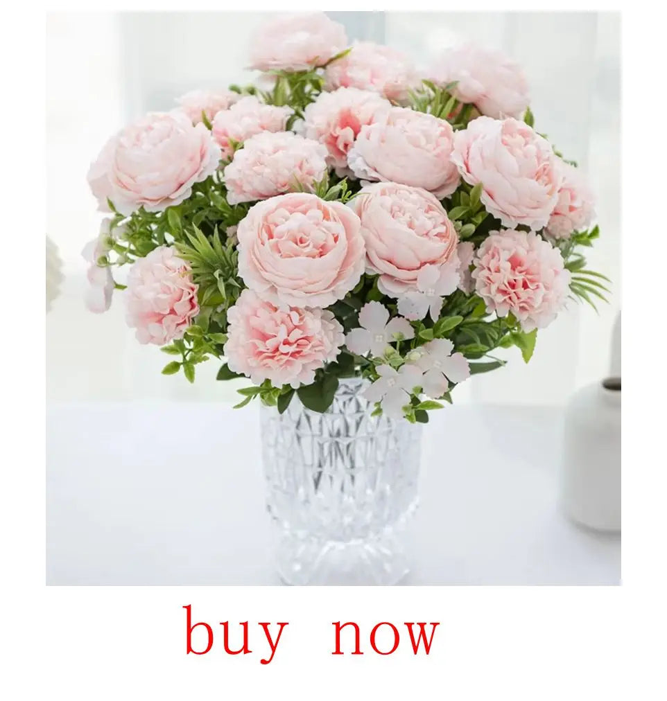 PE Foam Rose Artificial Flower Wedding Bride Bouquet Accessory Garland Home vase table Outdoor Garden festival Party DIY Decor