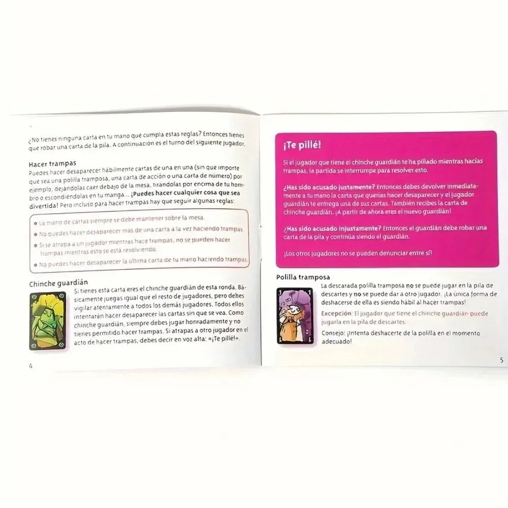Cheating Moth Spanish Card Game For Adults Children Juegos De Mesa Español Polilla Tramposa Board Games For Family Party Games