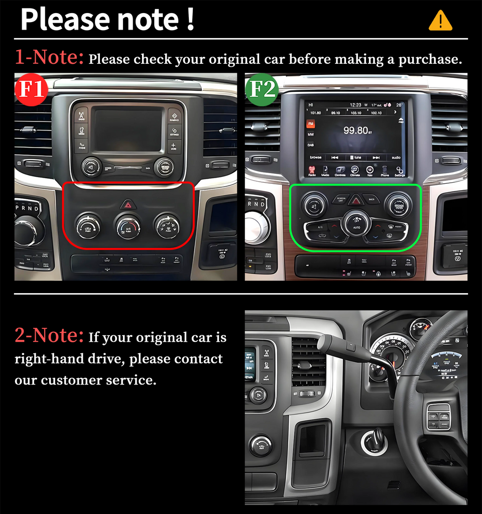 9"  Car Radio For Dodge RAM 1500 2500 2013-2019 Android 16 Wireless BT Carplay Multimedia Navigation Touch 2K QLED Screen