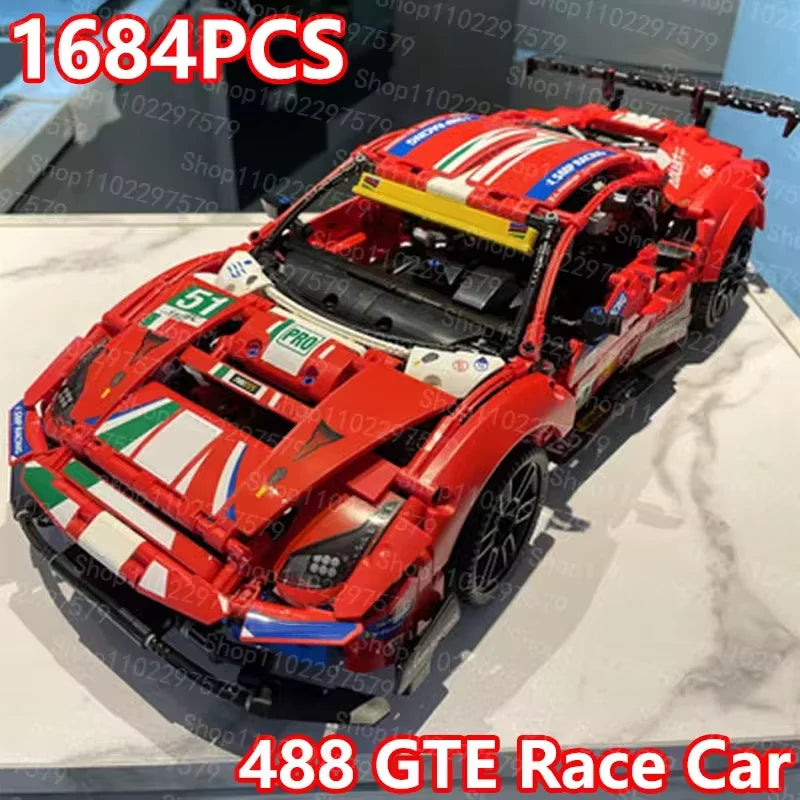 1684PCS Technical Racing Car 42125 Series Mechanical Group Building Blocks Sport Car MOC Display Model Car Collection Decor Toys