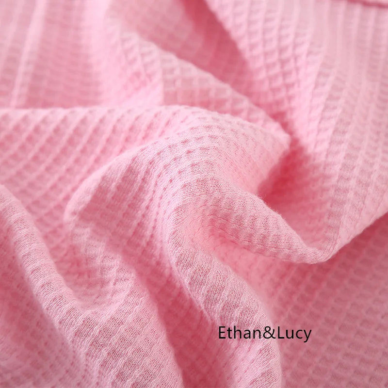 100% Cotton Waffle Robes for Women Summer Thin (nine Sleeves + Short Sleeves) Bathrobe Nightgown Home Service Hotel Bathrobe