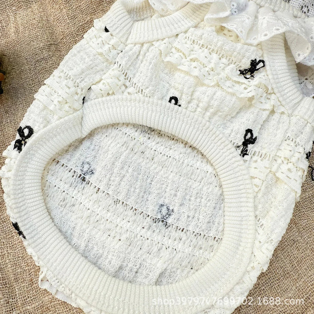 Pet Spring/Summer Breathable Cake Skirt Lace Vest Pet Cat Top Strap Puppy Clothes Dog Clothes for Small Dogs