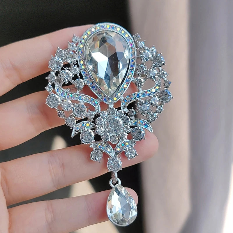 For Women Clothing Coat Jewelry Accessories Gifts Fashion Delicate Crystal Flower Brooch
